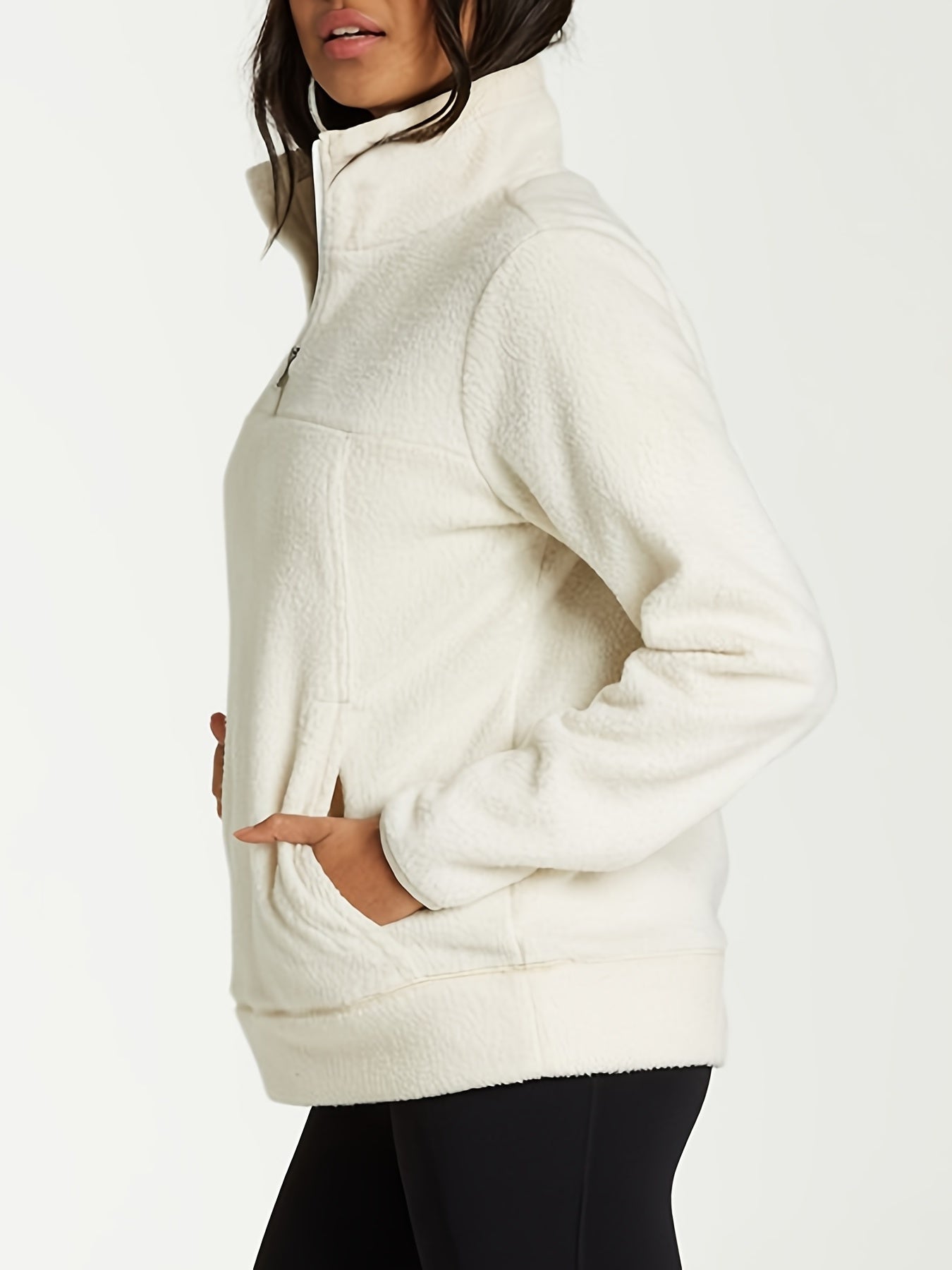 Solid Sweatshirt Long Sleeve with Kangaroo Pocket