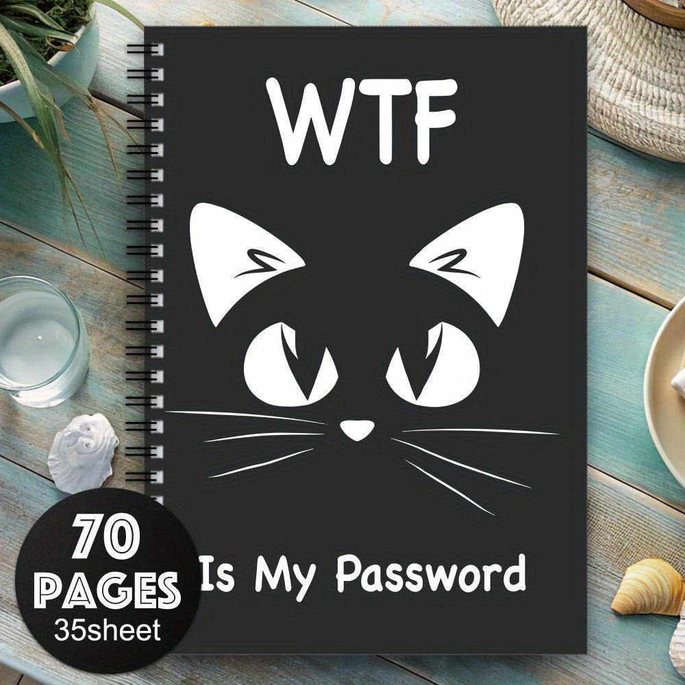 Cute Cat Spiral Password Notebook - Internet & Computer Login