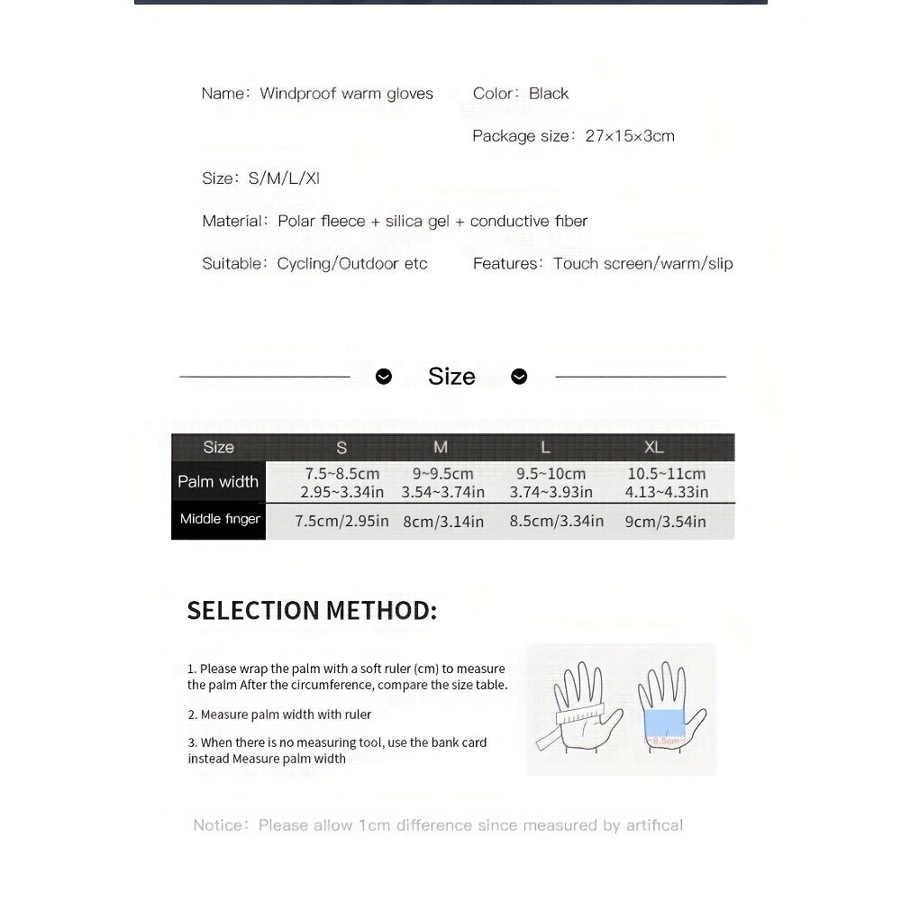 Winter Waterproof Windproof Warm Fleece Gloves for Outdoor Activities