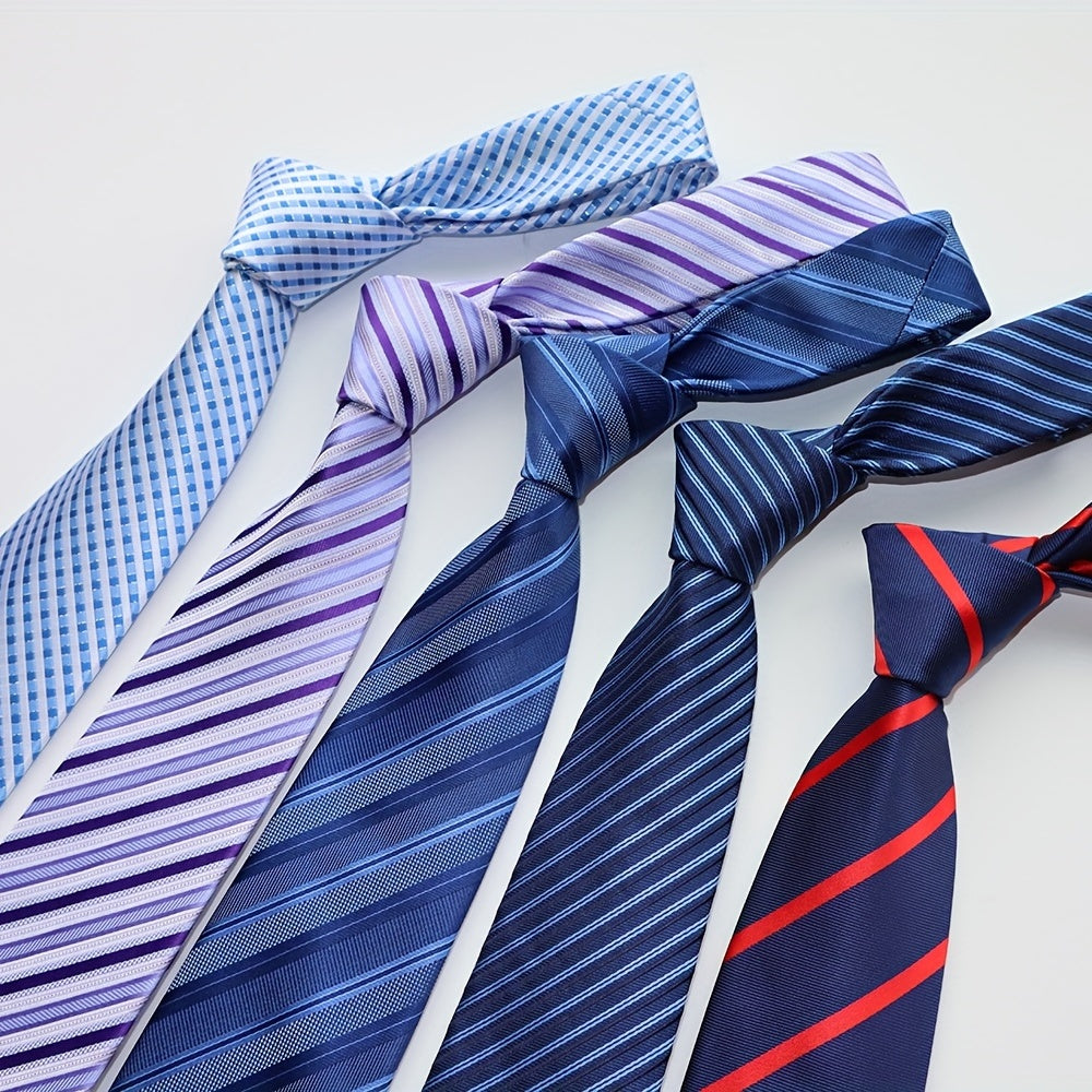 1200 Needles Men's Classic Stripe Neck Ties - Dark Party Gift