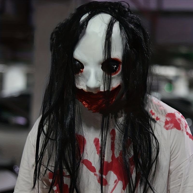 Halloween Ghost Mask Eyes Glow Scary Bloody Demon Head Cover