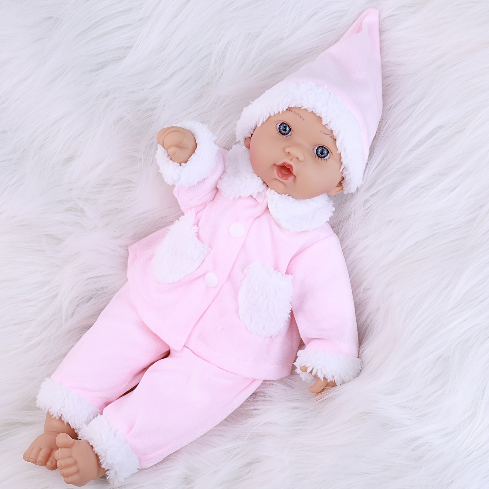 16 Inch Reborn Doll in Pink Style for Boys and Girls