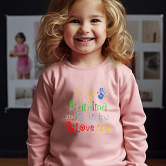 Girls Paws Pattern Crew Neck Sweatshirt for Spring Fall