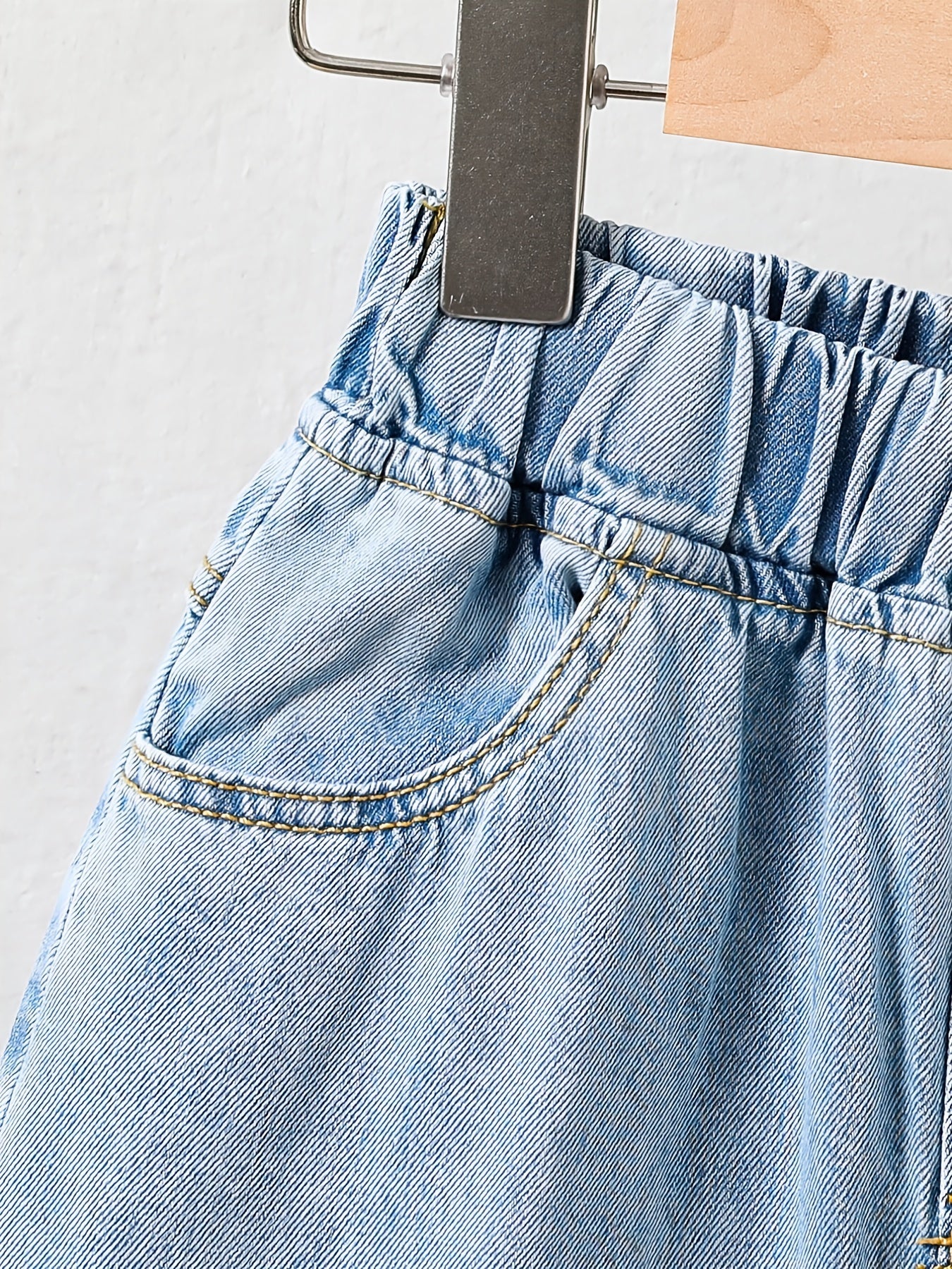 Girls' Casual Jeans with Pleated Details