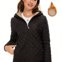 Fleece Quilted Jacket Women's Casual Sports Warm Jacket