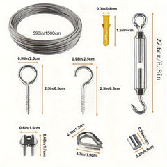 Stainless Steel Rope Suspension Kit Outdoor Hook Tightener Cable Railing Set