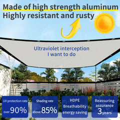 1pc Rectangular Grey Sunshade Sail for Outdoor Activities