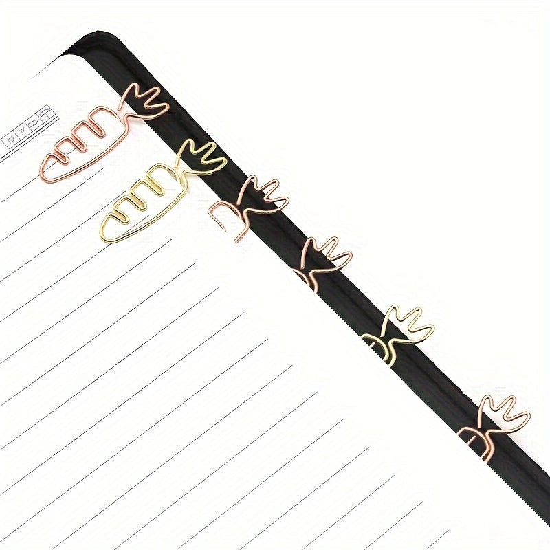 20pcs Carrot Paper Clip Office Stationery Data Clip Metal Paper Clip
