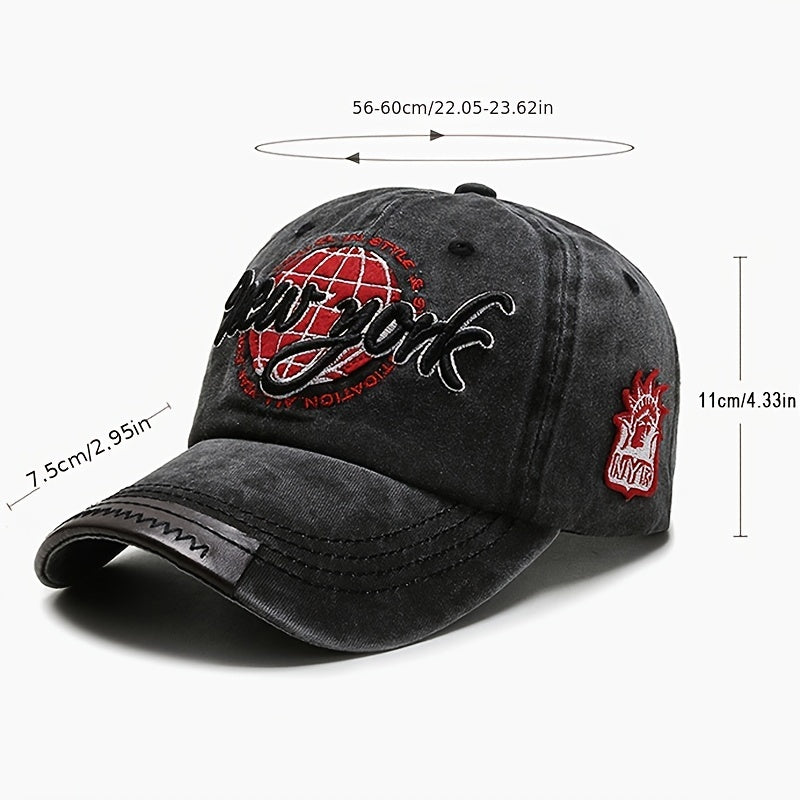 Men's Water Washed Baseball Cap Embroidered Duck Cap Outdoor Visor Hat