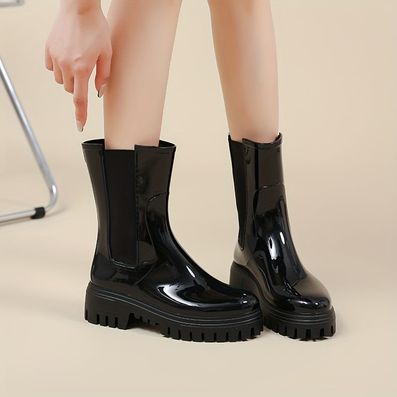 Women's Green Rain Boots Waterproof Anti Slip Short Boots