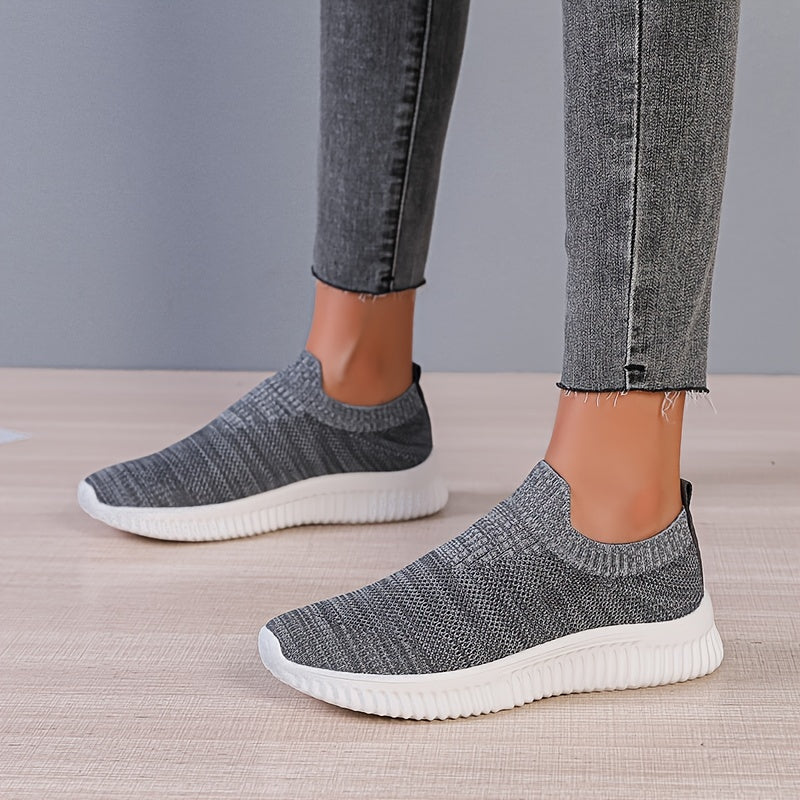 Women's Knitted Slip On Socks Shoes Breathable Mesh Running Shoes