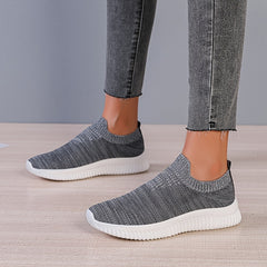 Women's Knitted Slip On Socks Shoes Breathable Mesh Running Shoes