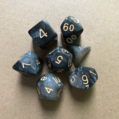 7pcs Starry Sky Two Faced Dice Set Number Game Tones