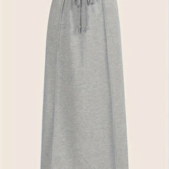 Sporty Skirt Women's Plus Elastic Drawstring Maxi Skirt