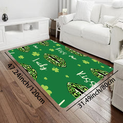 Clover Print Rug Lip English Letter Washable Carpet Home Decor Room Bedroom