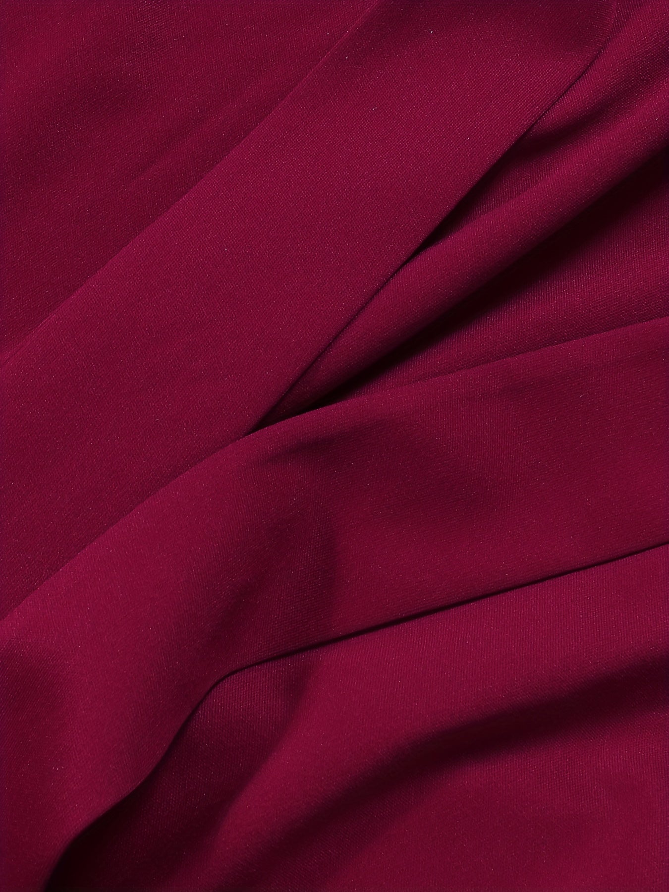 Solid V-Neck Half Zipper Dress With Pockets