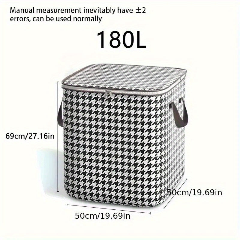 Houndstooth Pattern Storage Box Zipper Organizer
