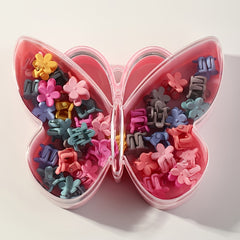 Candy Colored Flower Hairpin Mini Hair Clips Set
