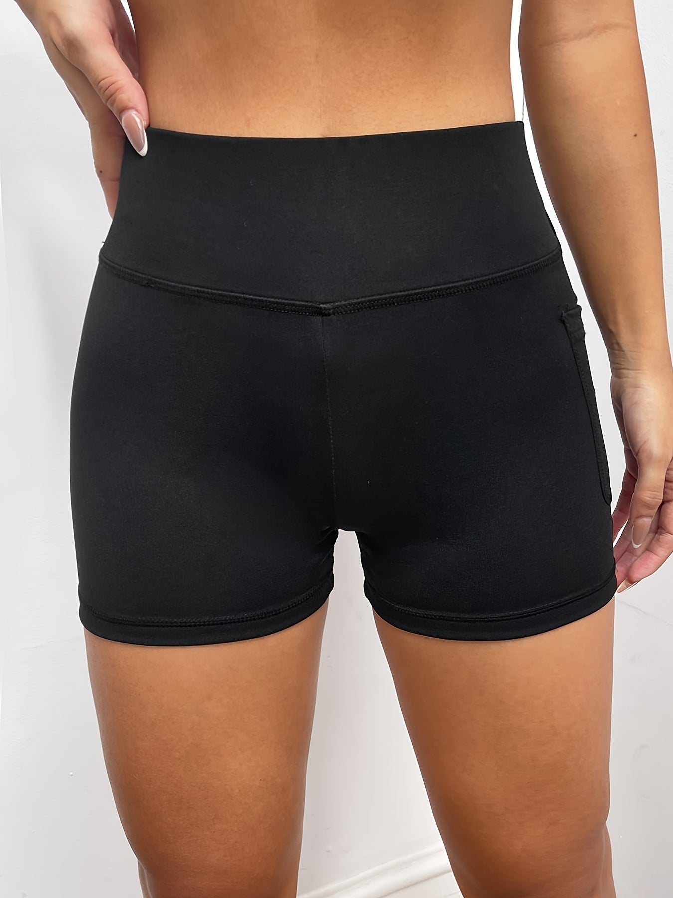 Seamless High Waisted Biker Shorts with Pocket
