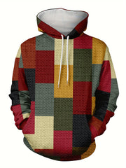 Geometry Print Hoodies For Men Graphic Hoodie Comfy Loose Hooded Pullover