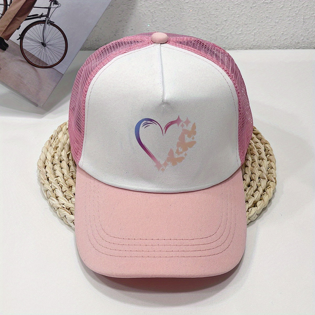 Butterfly Love Trucker Hat Baseball Cap Mesh Sun Hat For Women