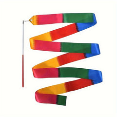 380cm Gymnastic Dance Ribbon Colorful Dancing Ribbon With Handle