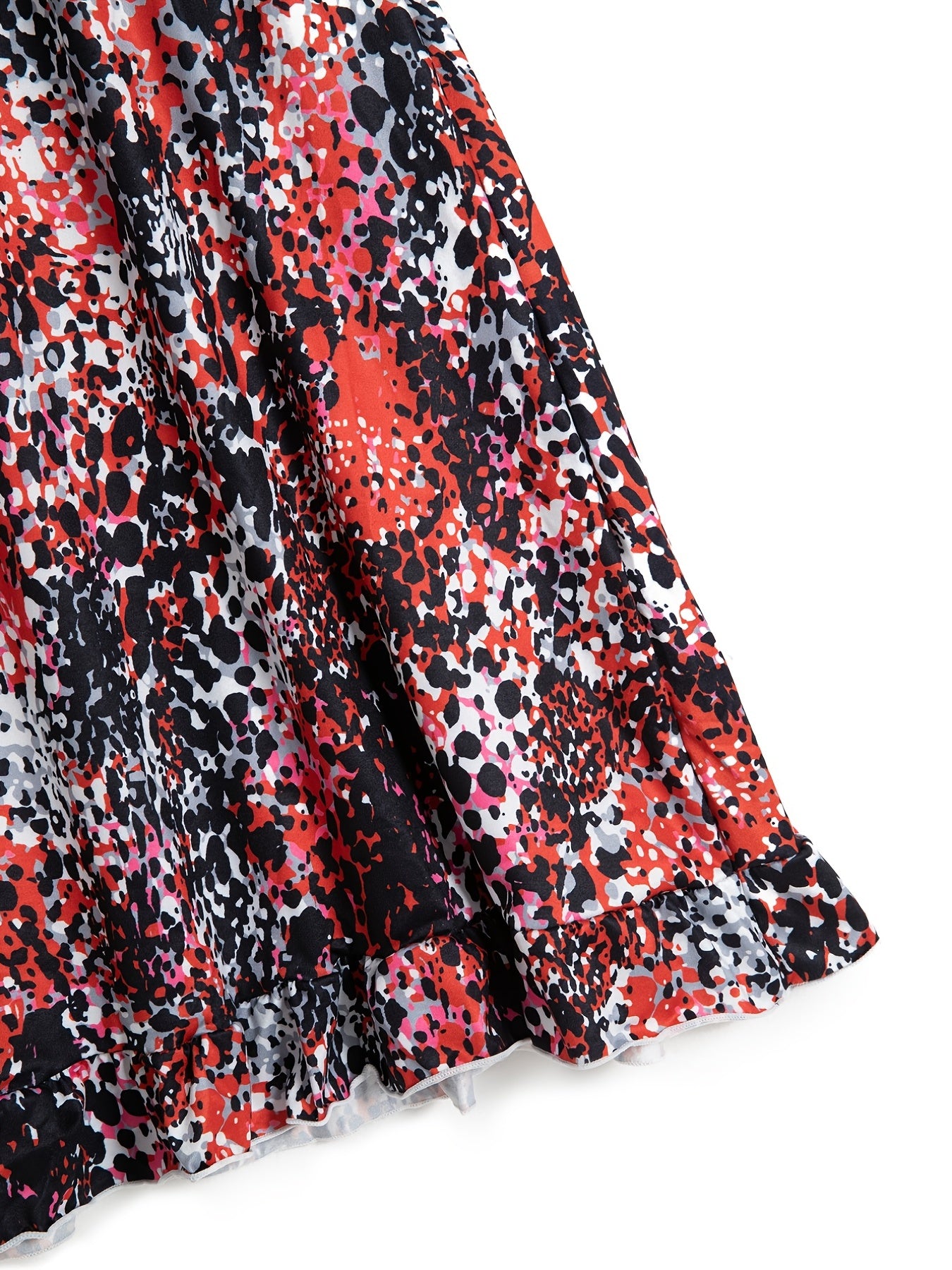 Tie Dye & Leopard Print Round Neck Tank Sleep Dress