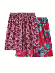 2 Pack Plus Size Boho Pajama Bottoms Set Women's Plus
