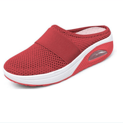 Women's Mesh Flat Shoes Slip On Breathable Casual Half Slippers