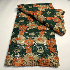 Polyester Embroidery African Lace Fabric Guipure Cord Celebration Cotton Lace