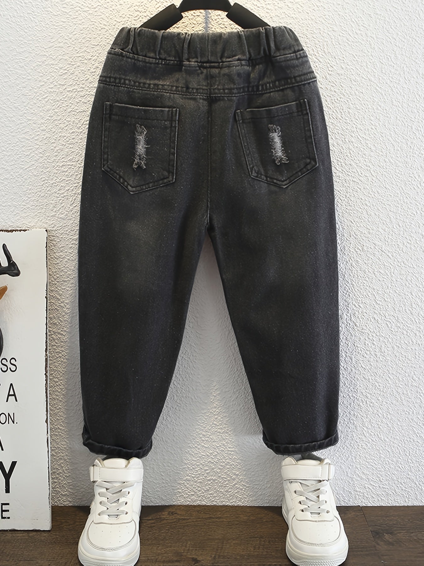 Boys Ripped Denim Long Pants Spring Autumn Outdoor