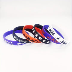 Spooky Halloween Ghost Silicone Bracelet Stretchy Rubber Wristband