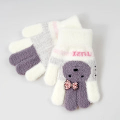 Kids Winter Gloves Cute Rabbit Design Warm Gloves for 3-6 Years