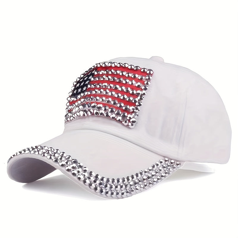 National Flag Style Diamond Denim Peaked Cap Baseball Cap