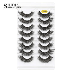 8 Pairs Fluffy Wispy 3D Faux Mink False Eyelashes Extension