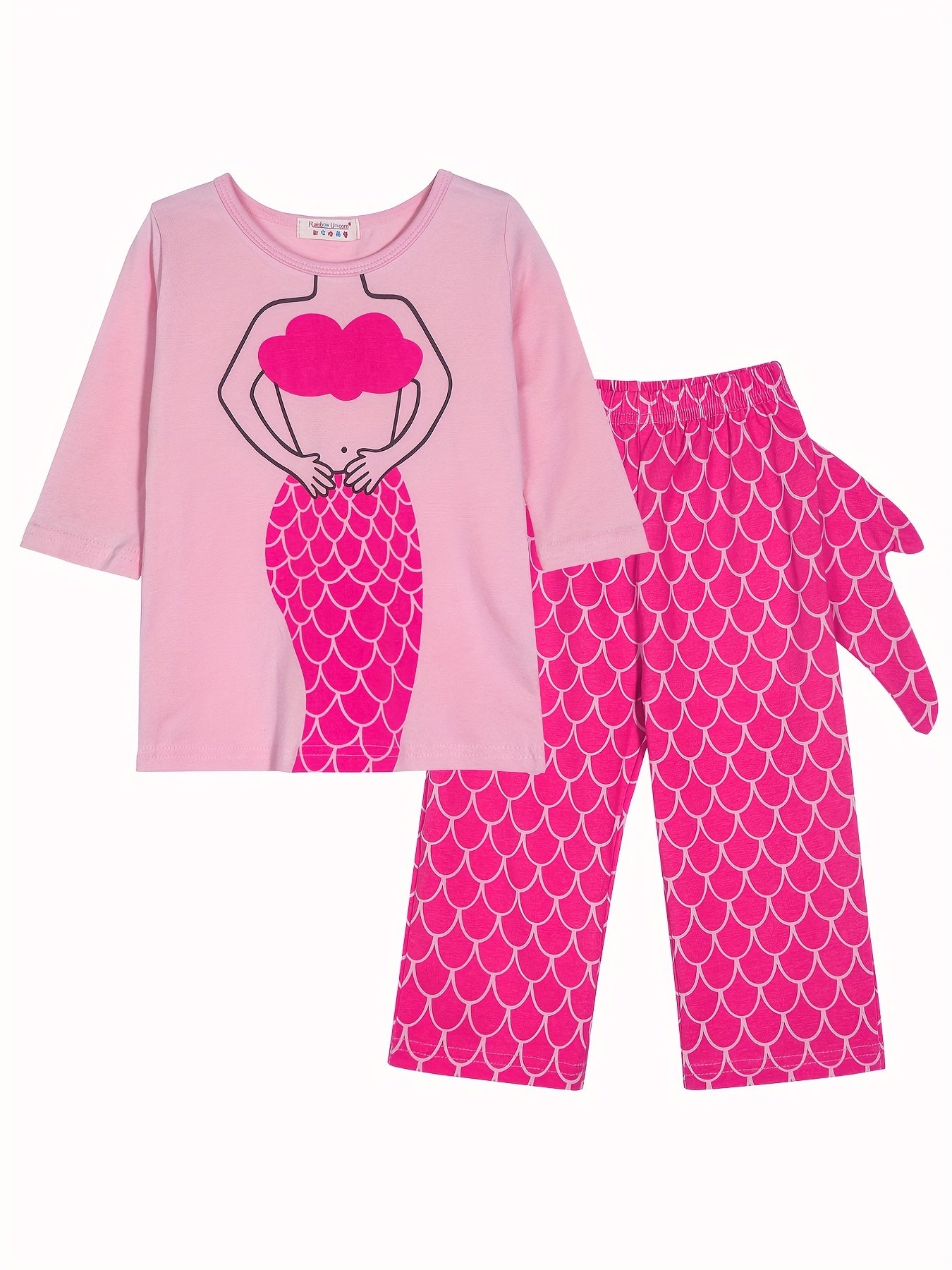Toddler Girls Mermaid Graphic Pajamas Set