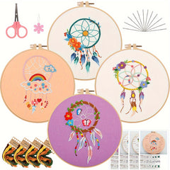 Embroidery Kit Aeolian Bells Dream Catcher Pattern Bag 4pcs Set