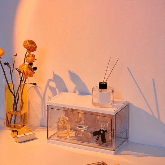 Stackable Perfume Display Case Stand with Ladder Shelf