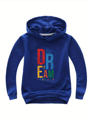 Alphabets Pattern V Neck Long Sleeve Sweatshirt Hooded Pullover