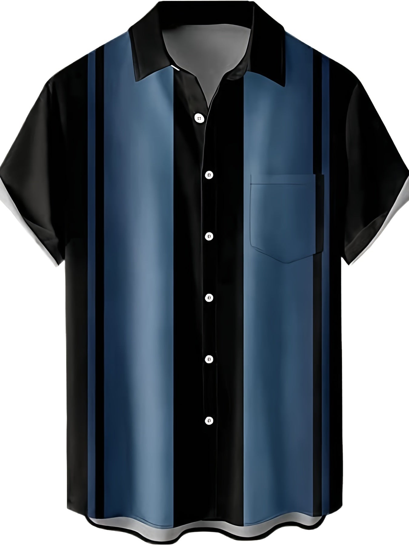 Stripe Print Men's Short Sleeve Shirt
