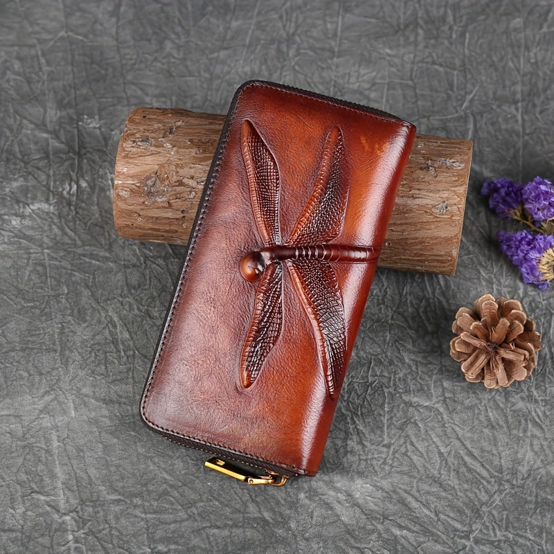 Vintage Style Leather Women's Wallet Large Capacity Clutch