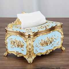 Rose Crown Tissue Box Holder for Home Living Room Hotel Bar Toilet Bath
