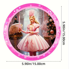 Pink Princess Christmas Suncatcher Hanging Decor