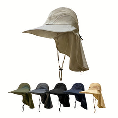 Men's Casual Sun Protection Fishing Hat Wide Brim Bucket Hat