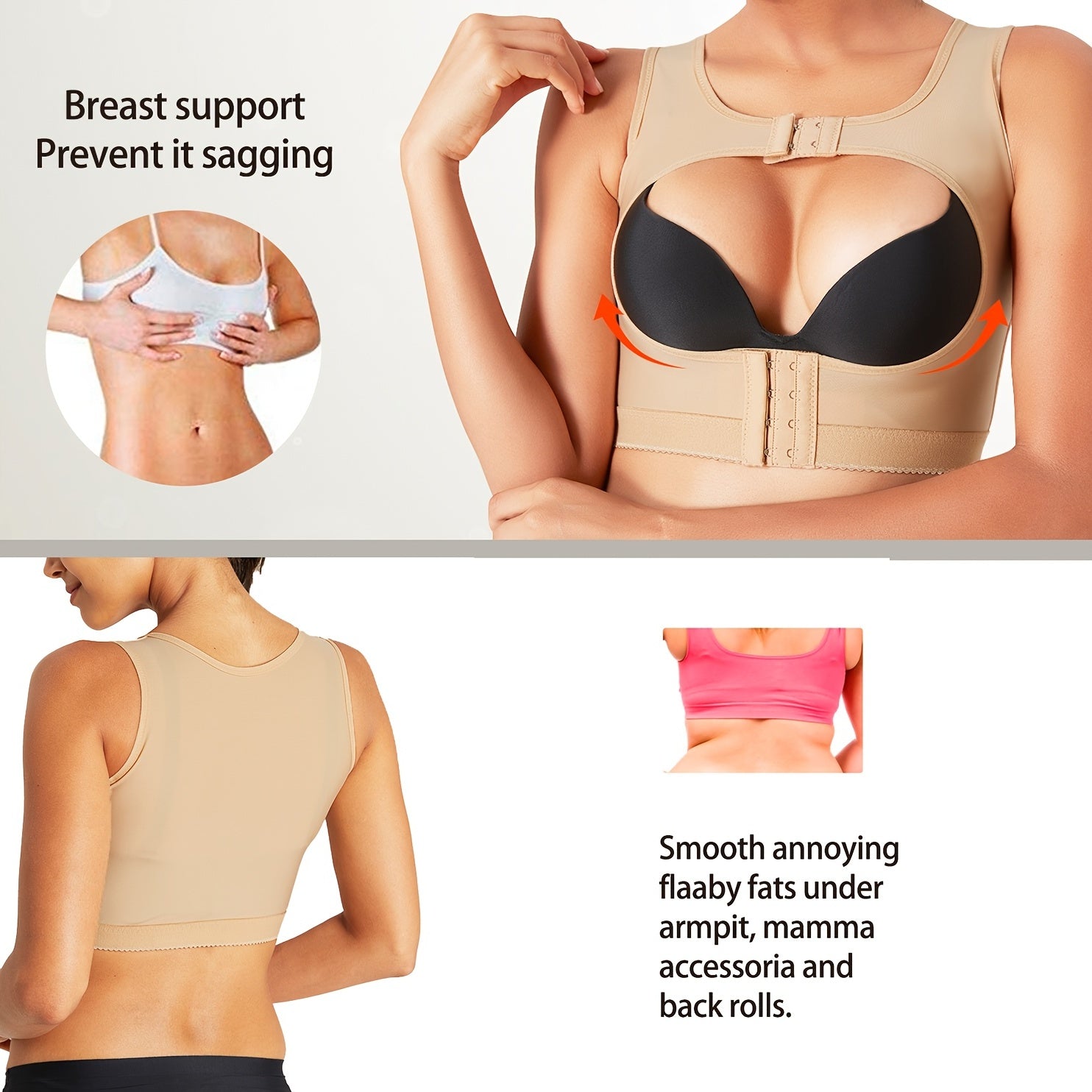 Women Push Up Bra Shapewear Posture Corrector Chest Support Lifter Tops