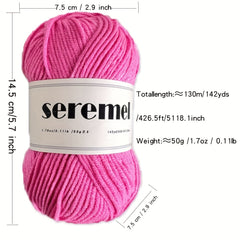 Soft Crochet Yarn 140 Yds Assorted Colors 4ply Acrylic Yarn Hand Knitting
