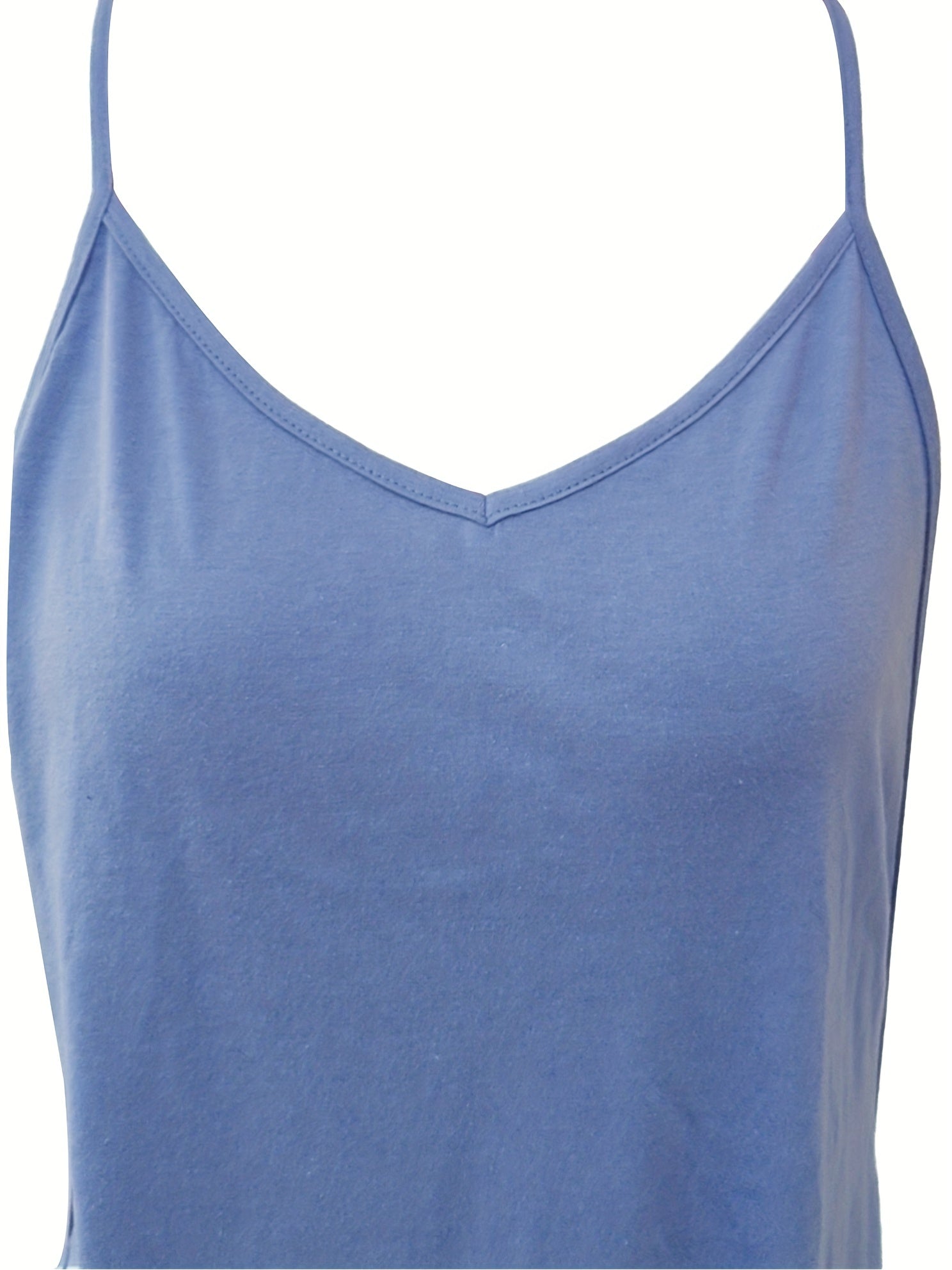 Solid V Neck Cami Jumpsuit With Pockets