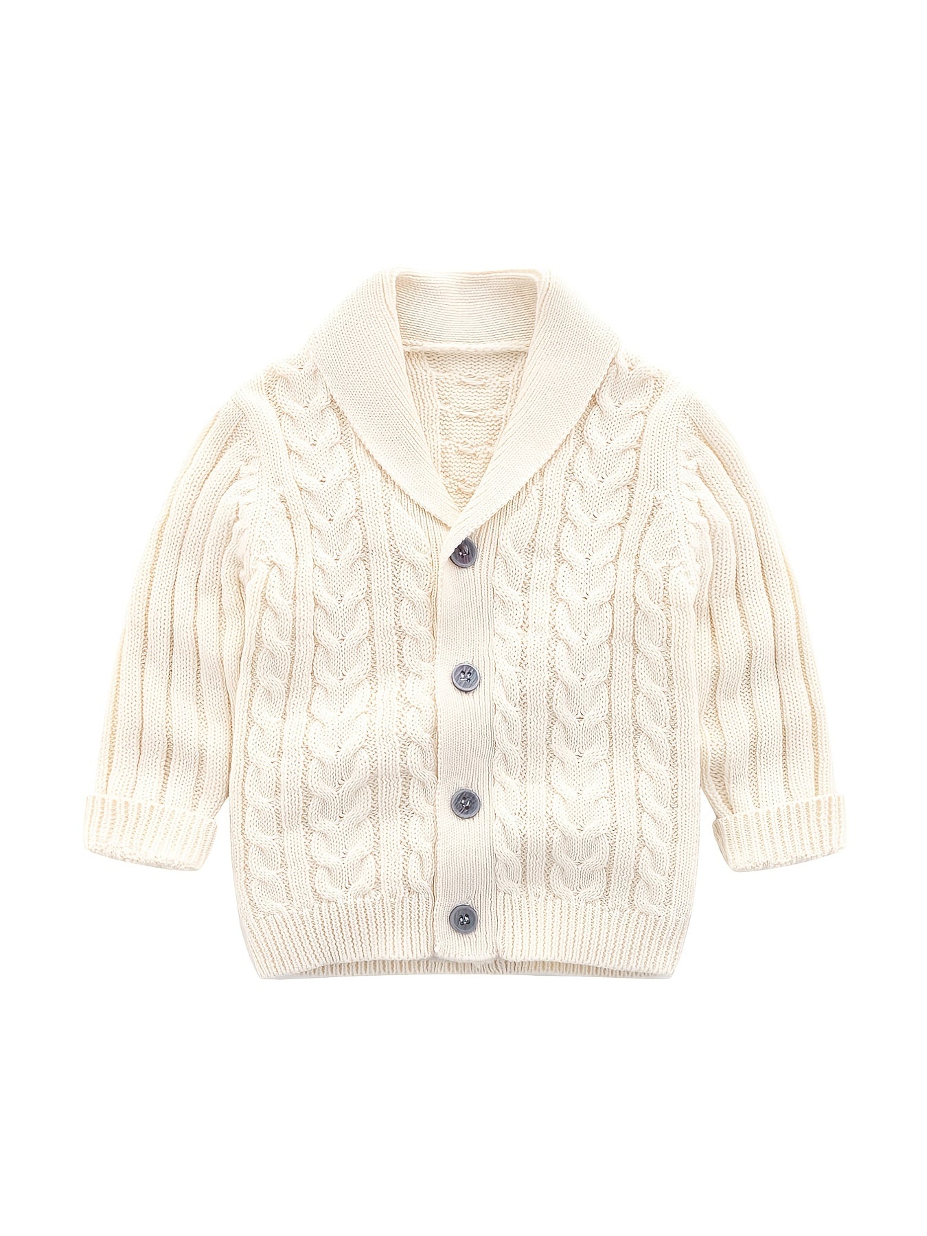 Kids Cable Knit V Neck Cardigan Winter Outwear