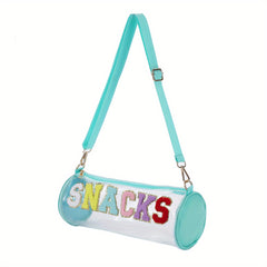 Waterproof Letter Embroidery Crossbody Bag PVC Toiletry Bag