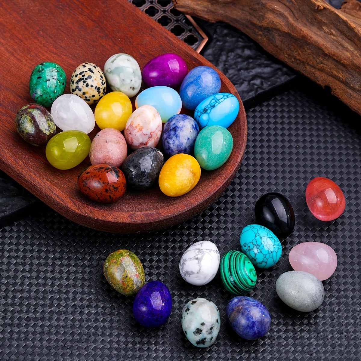 Natural Worry Stone Egg Stone Crystal - Large Polished Mineral Egg Stone